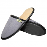 Шлепанцы меховые  из дублированного меха (мужские) 030324-1200/эп "Холти" (серый, р.41) Шлепанцы меховые  из дублированного меха (мужские) 030324-1200/эп "Холти" (серый, р.41)